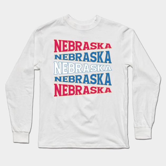 NATIONAL TEXT ART NEBRASKA Long Sleeve T-Shirt by LAVA-ROMA-NOVA